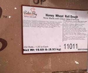 K. 252 x 1.25oz Baker Boy Honey Wheat Rolls