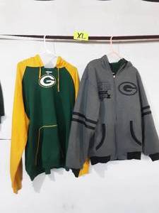 lot 8 image: 2 Green Bay Packers Hoodies Size XL 1 is Reversable