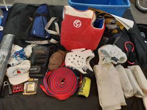 lot 62 image: Sports Gear, Pads, Fencing glove, New Yoga Mat, More
