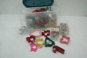 lot 93 image: Large Lot of Cookie Cutters In a Storage Container