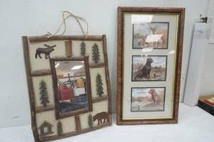 lot 172 image: Wildlife Mirror & Hunting Dog Wall Decor