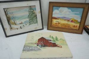 lot 175 image: Three Country Landscape Picture