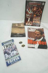 lot 334 image: Sports Memorabilia, Twins, Twin Champion Pins, OJ and Basket Ball Tournament
