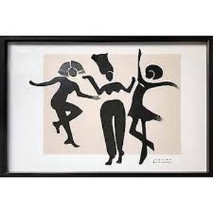 lot 23 image: 36 x 24 Paper Dolls 3D Collage Framed Art Black - Opalhouse designed
