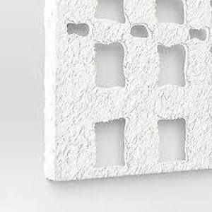 lot 35 image: 30 x 22 Metal and Paper Pulp Geometric Wall Sculpture Off-White - Threshold