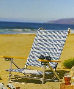 lot 1 image: Threshold 5-Position Lay-Flat Beach Chair