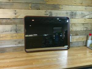 lot 89 image: 22 x 30  Round Corner Mirror-Threshold-Walnut
