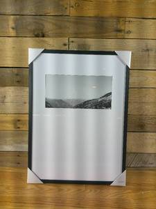 lot 101 image: 18 x 24 B&W Layered Landscape Weighted Mat Framed Wall Print - Threshold