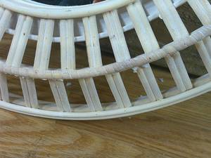 lot 108 image: 20 x 28 Light Woven Oval Mirror - Threshold designed with Studio McGee