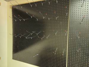 lot 284 image: Wall Mount Peg Board with Peg Hooks