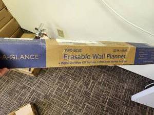 lot 297 image: At-A-Glance Erasable Wall Planner  Two Sided  Write OnWipe Off Surface  Wet Erase Marker Included (New)