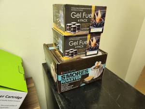 lot 312 image: Terra Flame Smores Roaster (New) with (2) 4-pack Boxes of Gel Fuel