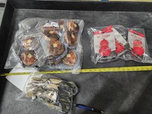 lot 229 image: Lot of (3) Steel Dog - Griddle & Pancakes 6-pack, Spiked Bouncer 3-pack, Stuffless Yellow Perch 3-pack
