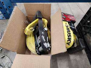 lot 261 image: Lot of (2) Husky Heavy Duty 3333-lbs Ratchet Tie-Downs