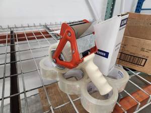 lot 38 image: Lot of (2) Uline Industrial Tape Dispensers H-150 with (6) Rolls of Tape