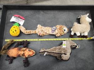 lot 72 image: Lot of (5) Steel Dog Assorted Dog Toys