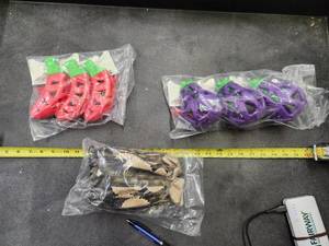 lot 245 image: Steel Dog - Eggplant Slow Treater 3-pack, Chili Pepper Slow Treater 3-pack, Stuffless Yellow Perch 6-pack