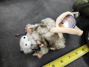 lot 132 image: Lot of (5) Steel Dog Assorted Dog Toys - Pot Potatoe and Carrots, Dinosaur, Goose, Walleye, Combo Critter Frosted