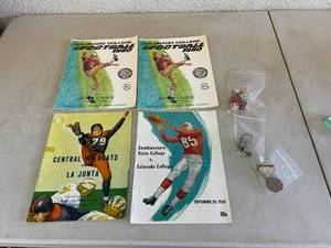 lot 103 image: Vintage Football Programs 1954,1958 & 1980 Plus Dice & Whistle