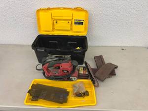 lot 168 image: Belt Sander, Sanding Belts & Tool Box