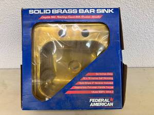 lot 245 image: NIB Solid Brass Bar Sink with Matching Faucet