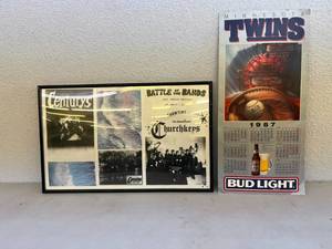 lot 248 image: Vintage Band Posters & 1987 Twins Bud Light Schedule
