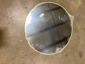 XRAMFY 30.2 in. W x 30.2 in. H Round Aluminum Alloy Framed Modern Gold Wall Mirror Customer Returns See Pictures