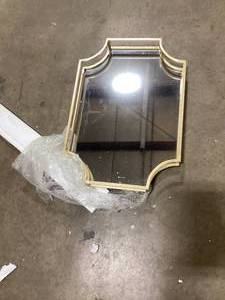 StyleWell Medium Rectangle Gold Dimensional Classic Mirror with Deep-Set Frame (30 in. H x 20 in. W) Customer Returns See Pictures