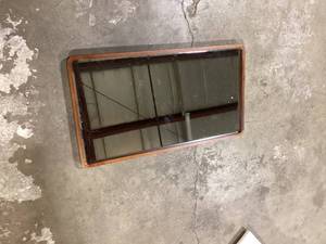 Kate and Laurel McLean 20.00 in. W x 36.00 in. H Walnut Brown Rectangle Mid-Century Framed Decorative Wall Mirror Customer Returns See Pictures