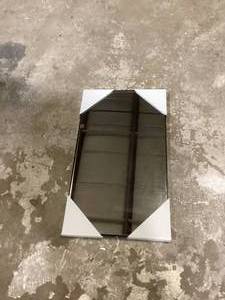 Litton Lane 32 in. x 18 in. Rectangle Framed Black Wall Mirror with Thin Minim Customer Returns See Pictures