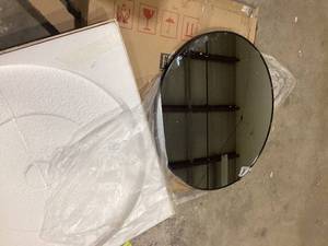 TA 36 in. x 36 in. Black Modern Round Framed Decorative Mirror Customer Returns See Pictures