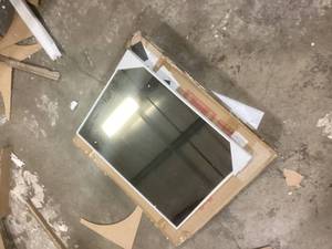 Kate and Laurel Whitley 22.00 in. W x 28.00 in. H White Rectangle Transitional Framed Decorative Wall Mirror Customer Returns See Pictures
