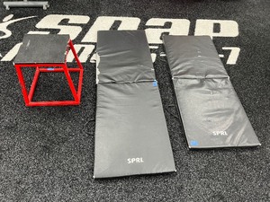 lot 111 image: (2) SPRI Exercise Mats 24 x 60 and 24 x 71 JFIT Red Platform Box 18H.