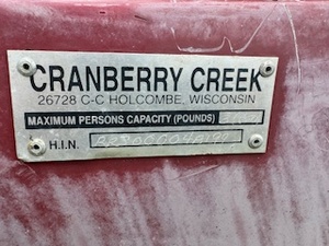 Cranberry Creek Canoe, Length 11, Model Year 1980