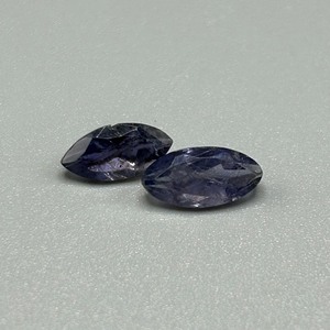 lot 11 image: 2.15 Carat Violet Colored Gem Faceted Marquise Cut - Set of 2 Loose Stones