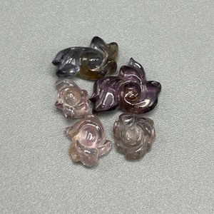 lot 12 image: 10.43 Carat Various Hues of Quartz Rose Carved Cabochon Cut - Set of 5 Loose Stones