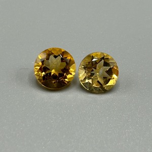 lot 23 image: 3.55 Carat Citrine Faceted Round Cut - Set of 2 Loose Stones