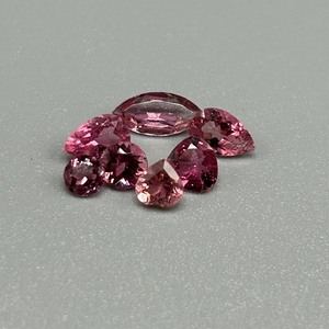 lot 32 image: 2.22 Carat Pink Tourmaline Mixed Cut - Various Size & Shape Set of 7 Loose Stones
