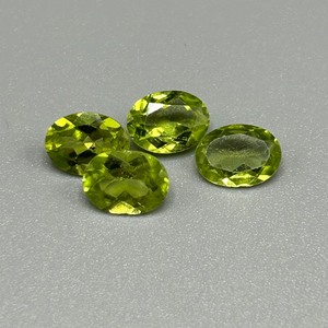lot 48 image: 4.97 Carat Peridot Faceted Oval Cut - Set of 4 Loose Stones
