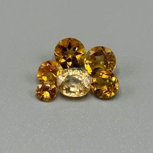 lot 55 image: 3.98 Carat Citrine Faceted Mixed Cut - Assorted Set of Various Size & Shape Set of 6 Loose Stones