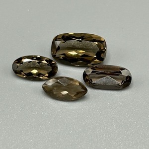 lot 63 image: 6.20 Carat Smoky Quartz Faceted Mixed Cut - Various Size & Shape Assorted Set of 4 Loose Stones