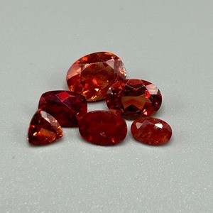 lot 66 image: 5.32 Carat Hessonite Garnet Faceted Mix Cut- Various Size & Shape Set of 6 Loose Stones