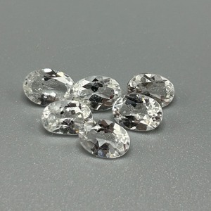 lot 95 image: 5.44 Carat Rock Crystal Colorless Quartz Faceted Oval Cut - Set of 6 Loose Stones