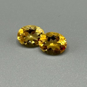 lot 100 image: 4.84 Carat Citrine Faceted Oval Cut - Set of 2 Loose Stones