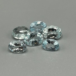 lot 114 image: 6.07 Carat Blue Topaz Faceted Oval Cut - Set of 6 Loose Stones