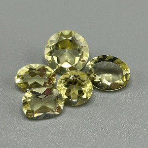 lot 127 image: 7.84 Carat Lemon Quartz Faceted Mixed Cut - Set of 5 Loose Stones