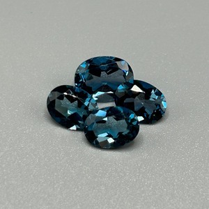 lot 145 image: 6.50 Carat London Blue Topaz Faceted Oval Cut - Set of 4 Loose Stones