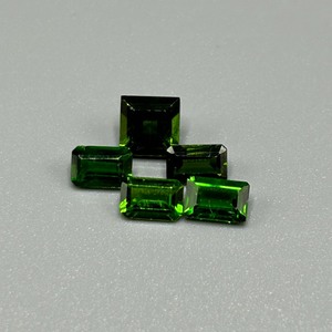 lot 147 image: 3.60 Carat Diopside Mixed Square & Emerald Cut Set of 5 Loose Stones