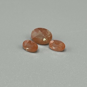 lot 148 image: 2.03 Carat Sunstone Faceted Oval Cut - Set of 3 Loose Stones