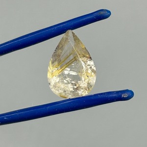 lot 149 image: 4.75 Carat Rutilated Quartz Faceted Pear Cut